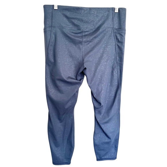 Under Armour Blue/Silver Motion Gloss Leggings Size XL - Picture 2 of 12